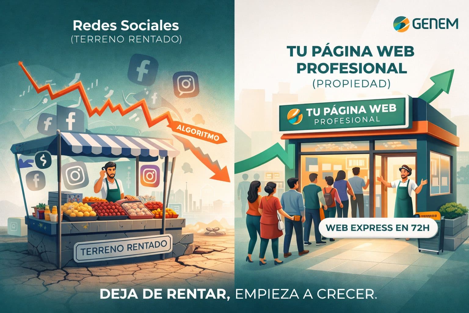 Comparación entre vender en redes sociales y tener una página web propia