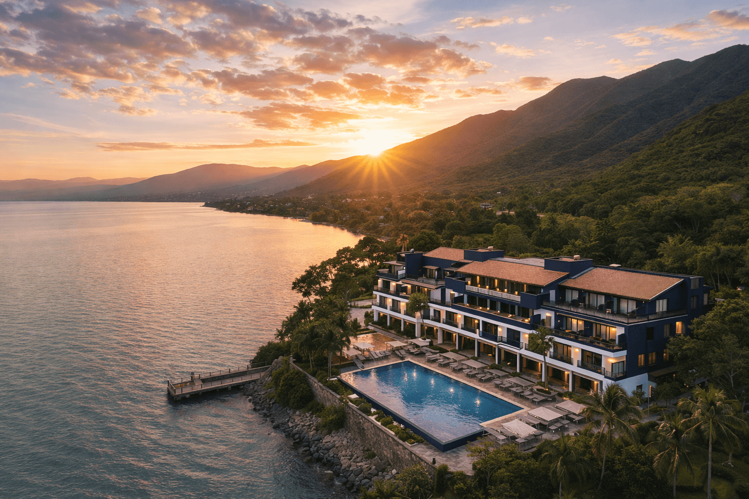 Vista aérea del lago